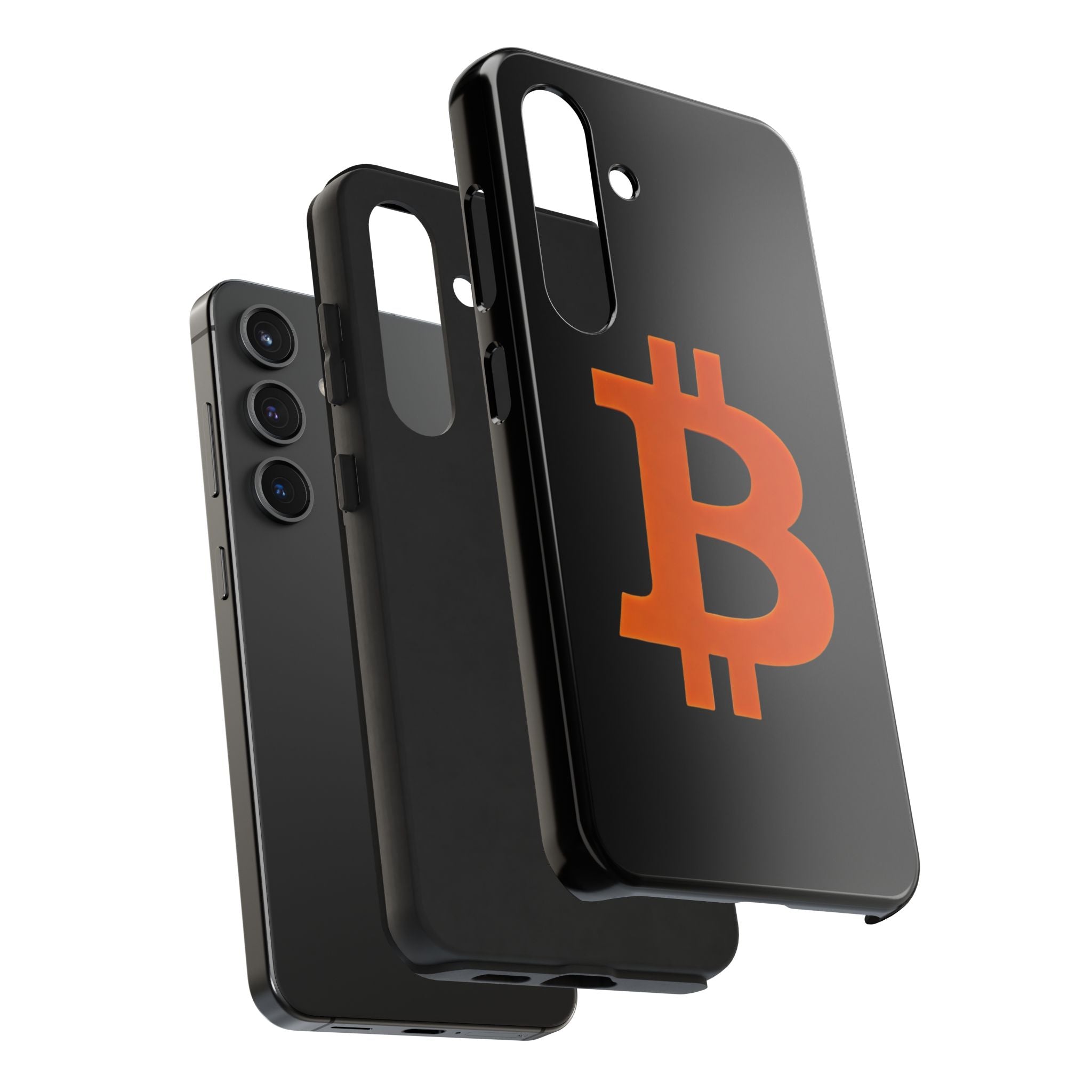 Bitcoin Orange Logo Black Phone Case