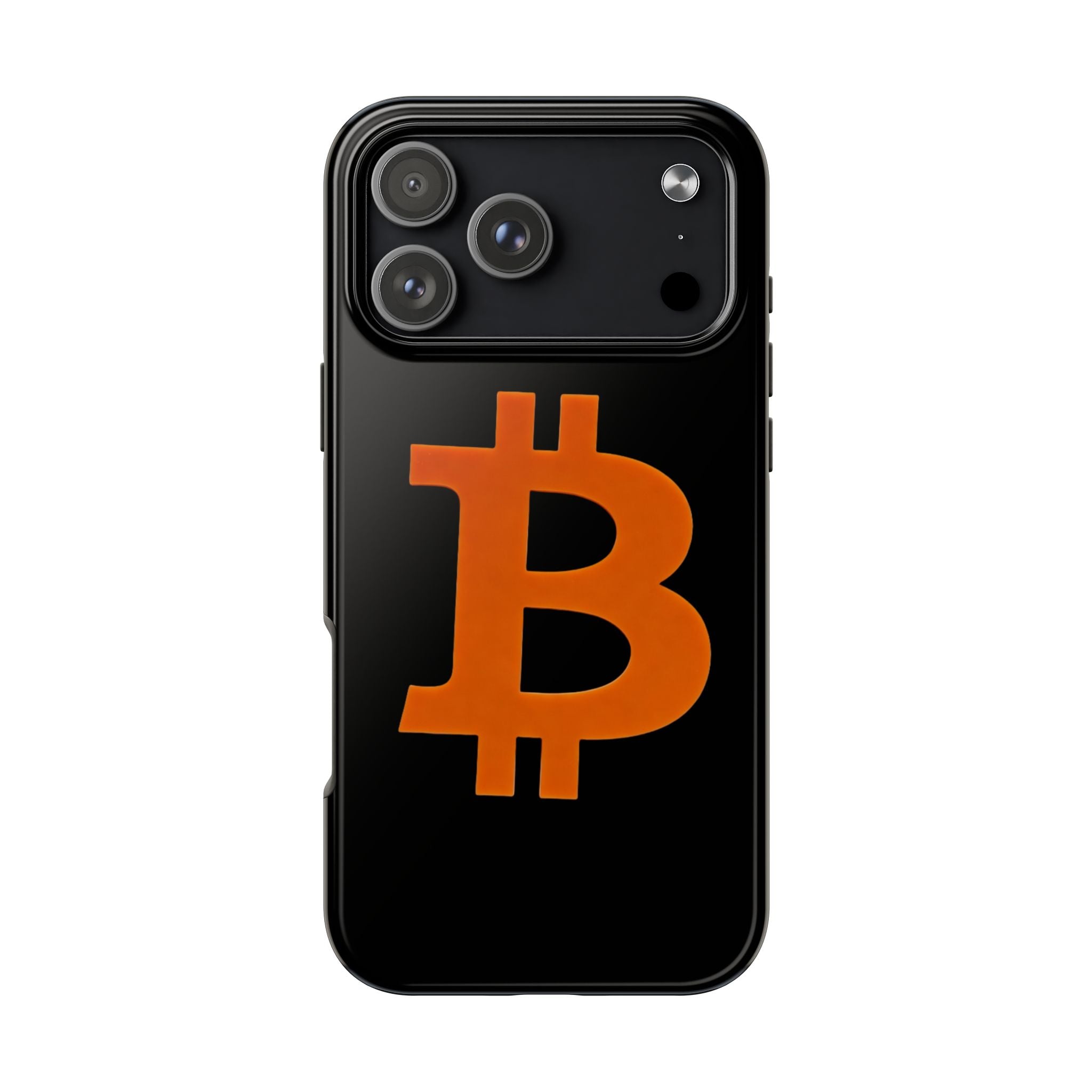 Bitcoin Orange Logo Black Phone Case