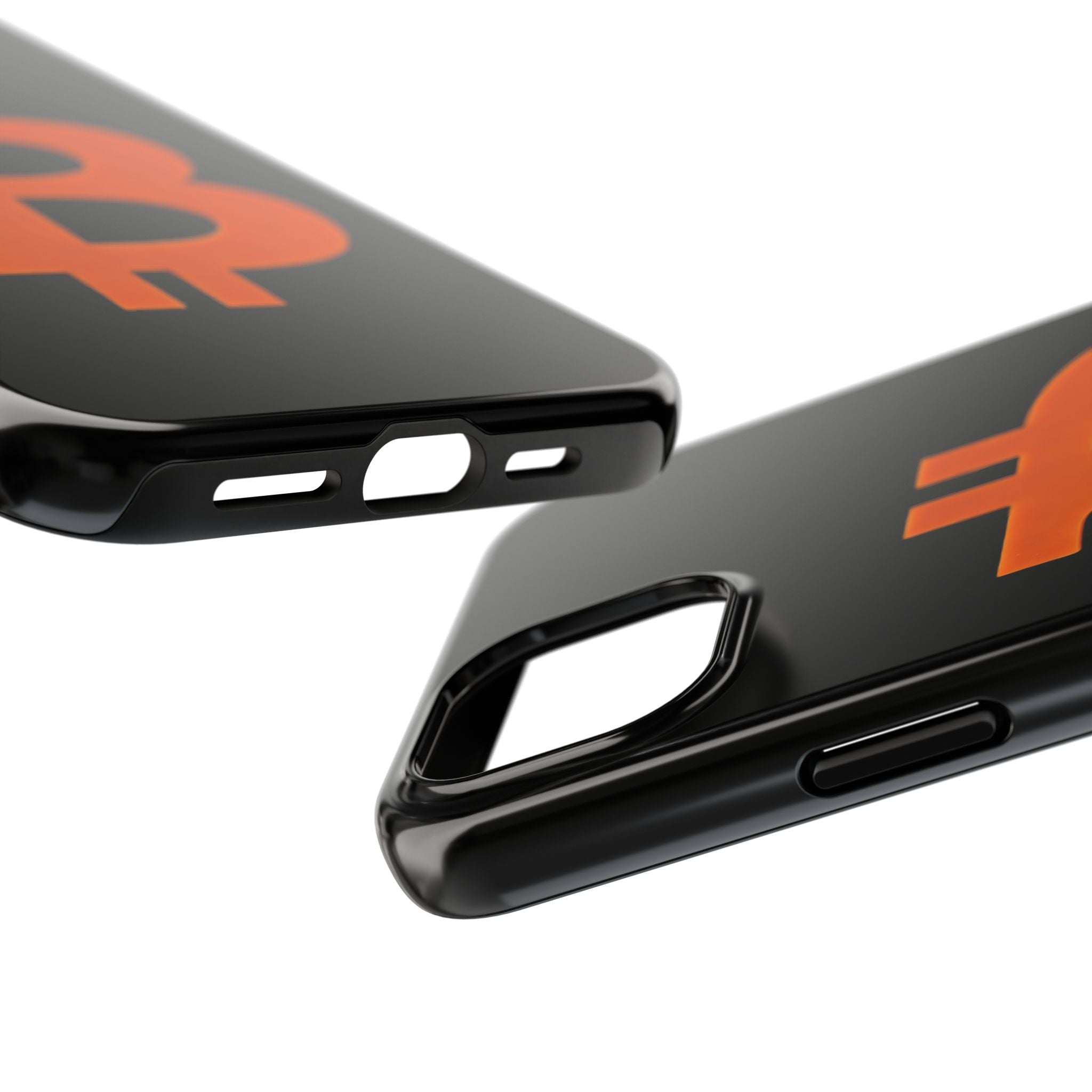 Bitcoin Orange Logo Black Phone Case