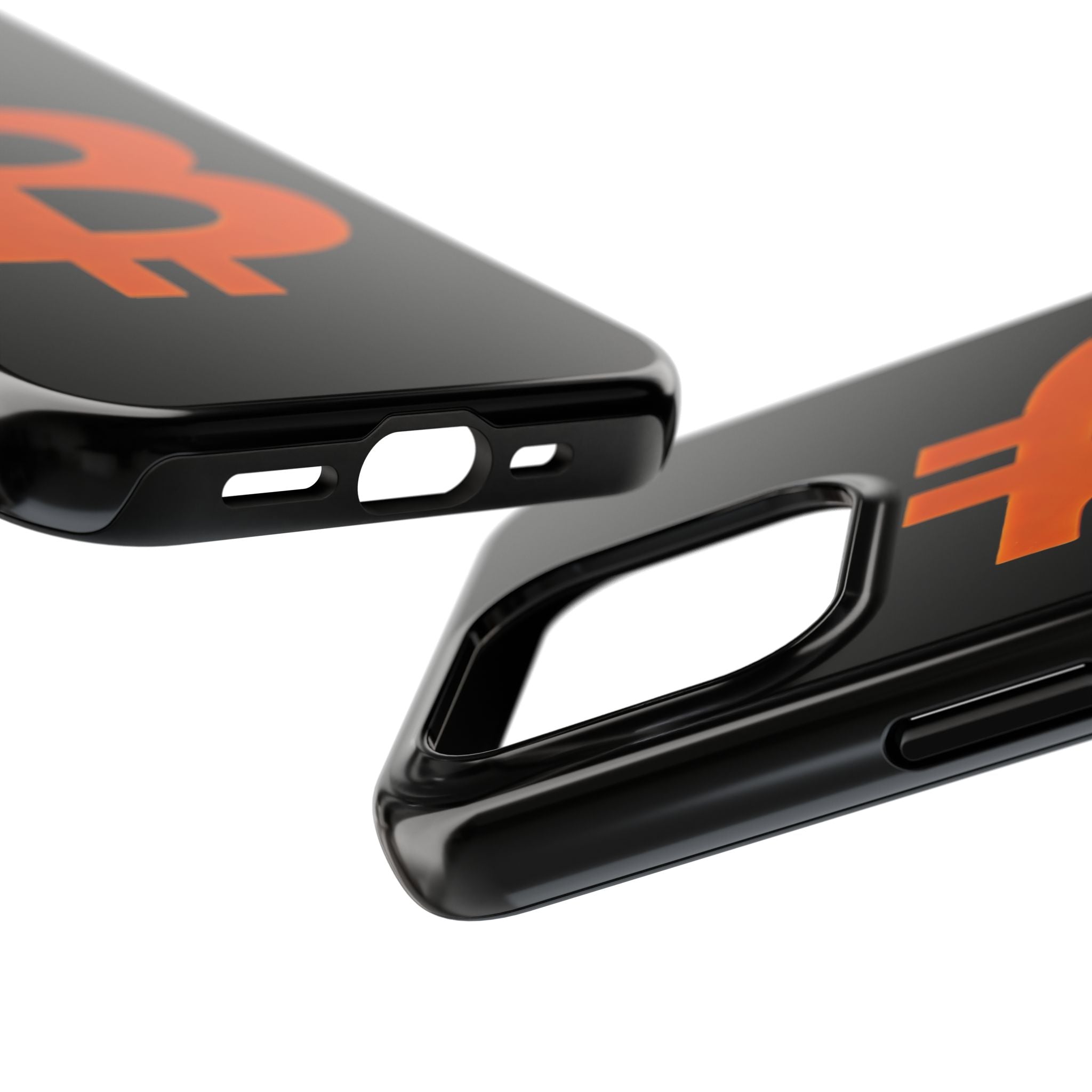 Bitcoin Orange Logo Black Phone Case