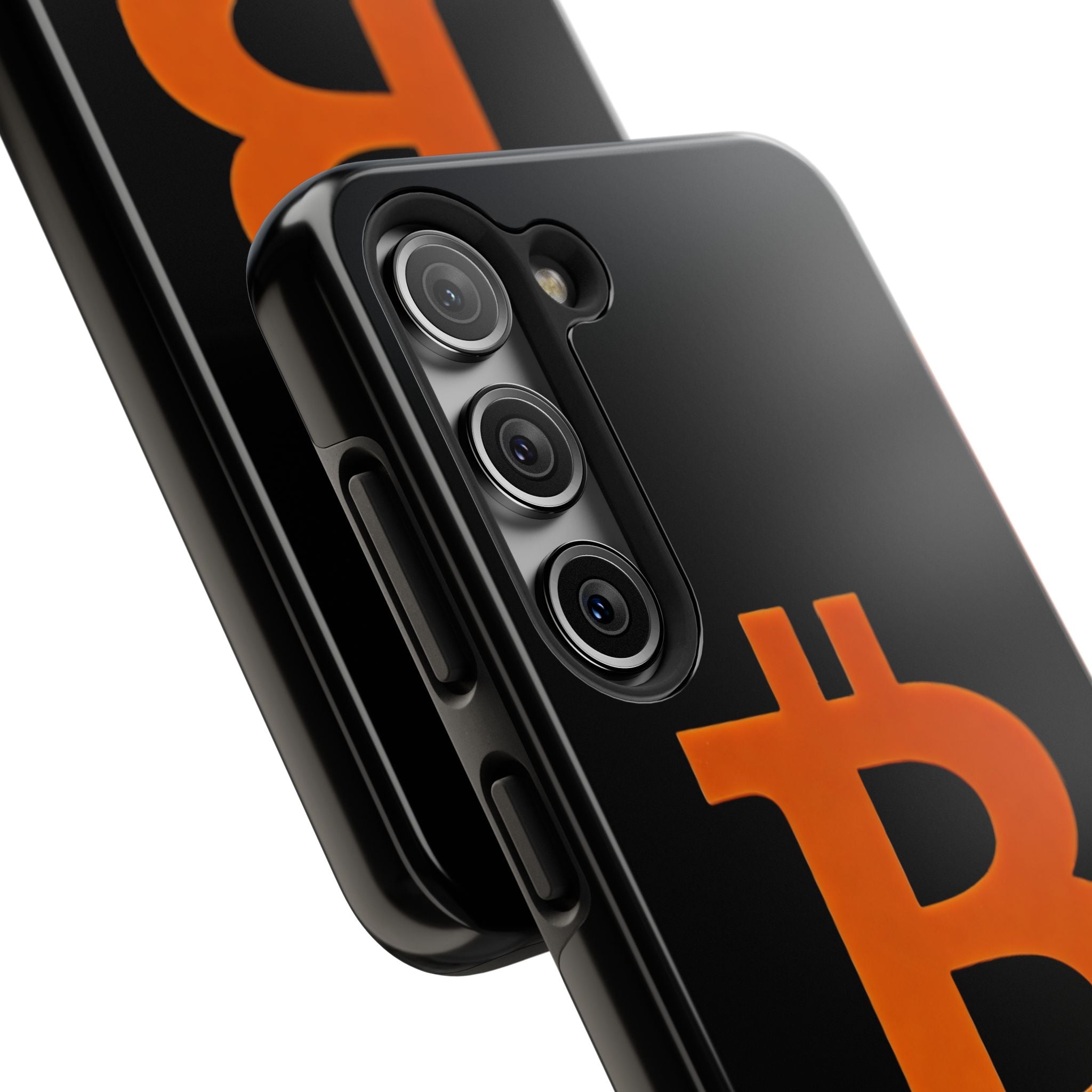 Bitcoin Orange Logo Black Phone Case