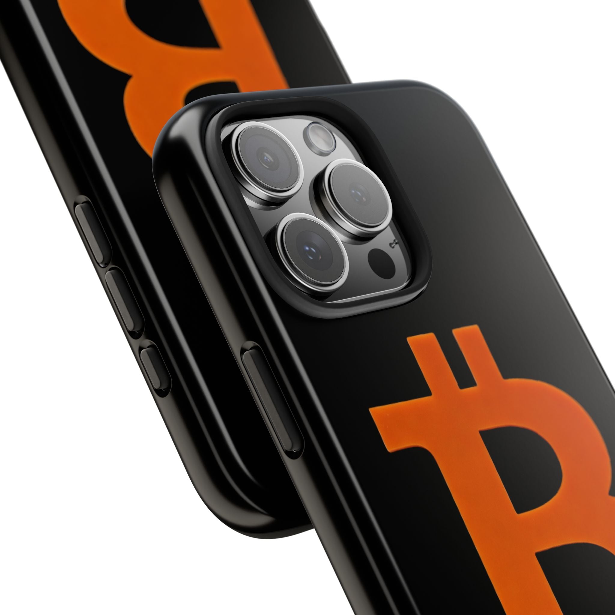 Bitcoin Orange Logo Black Phone Case