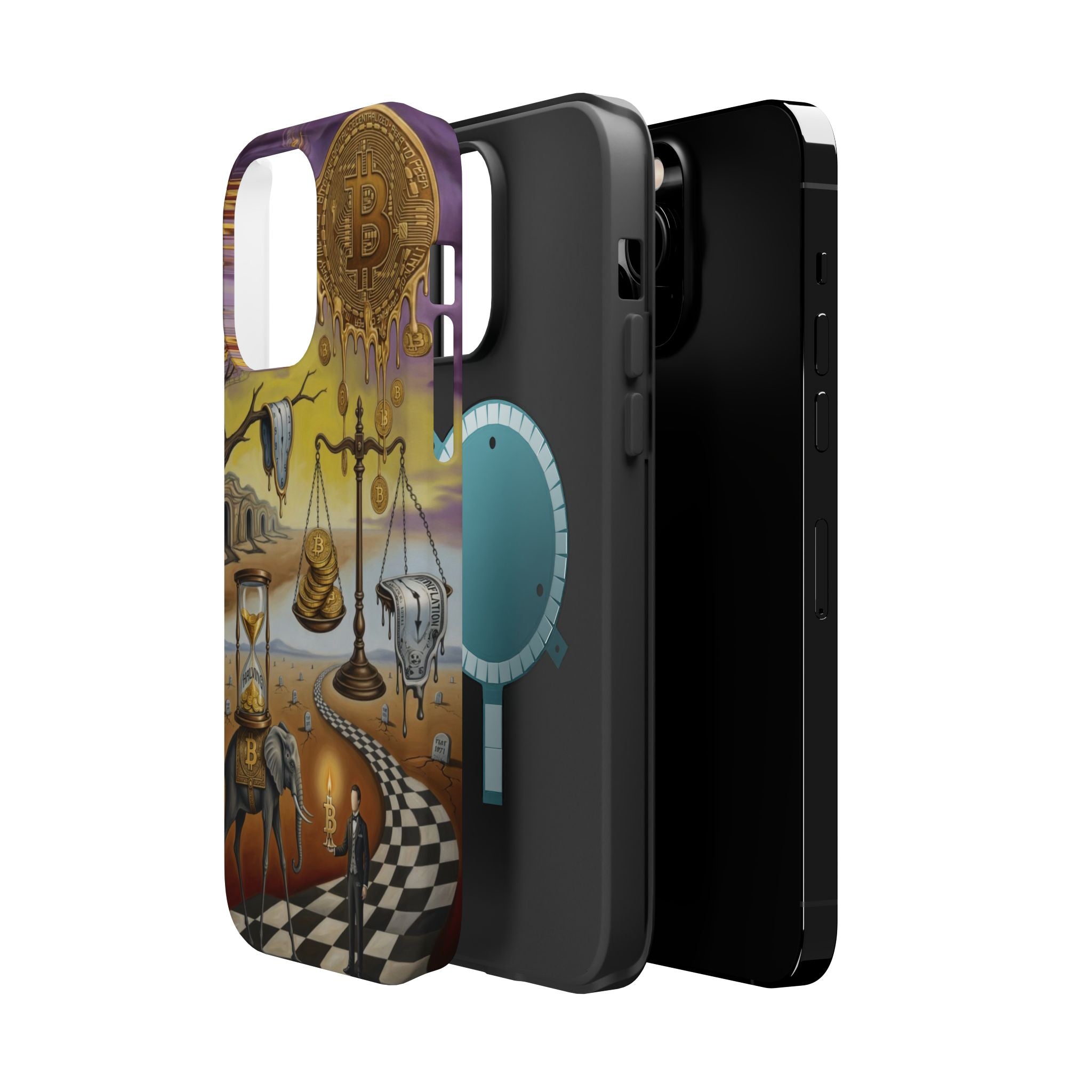 Surreal Bitcoin Landscape Phone Case — Magnetic Impact-Resistant