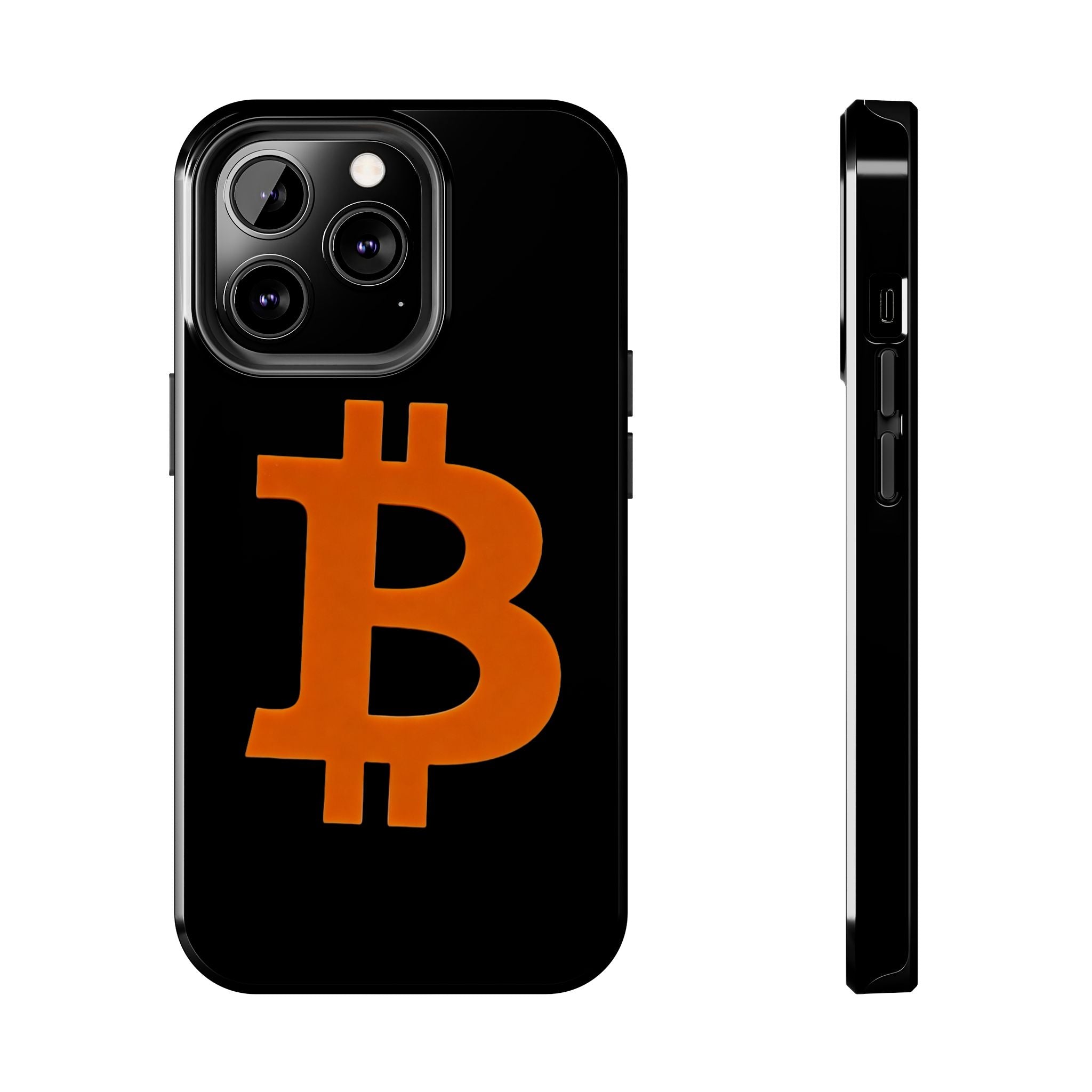 Bitcoin Orange Logo Black Phone Case