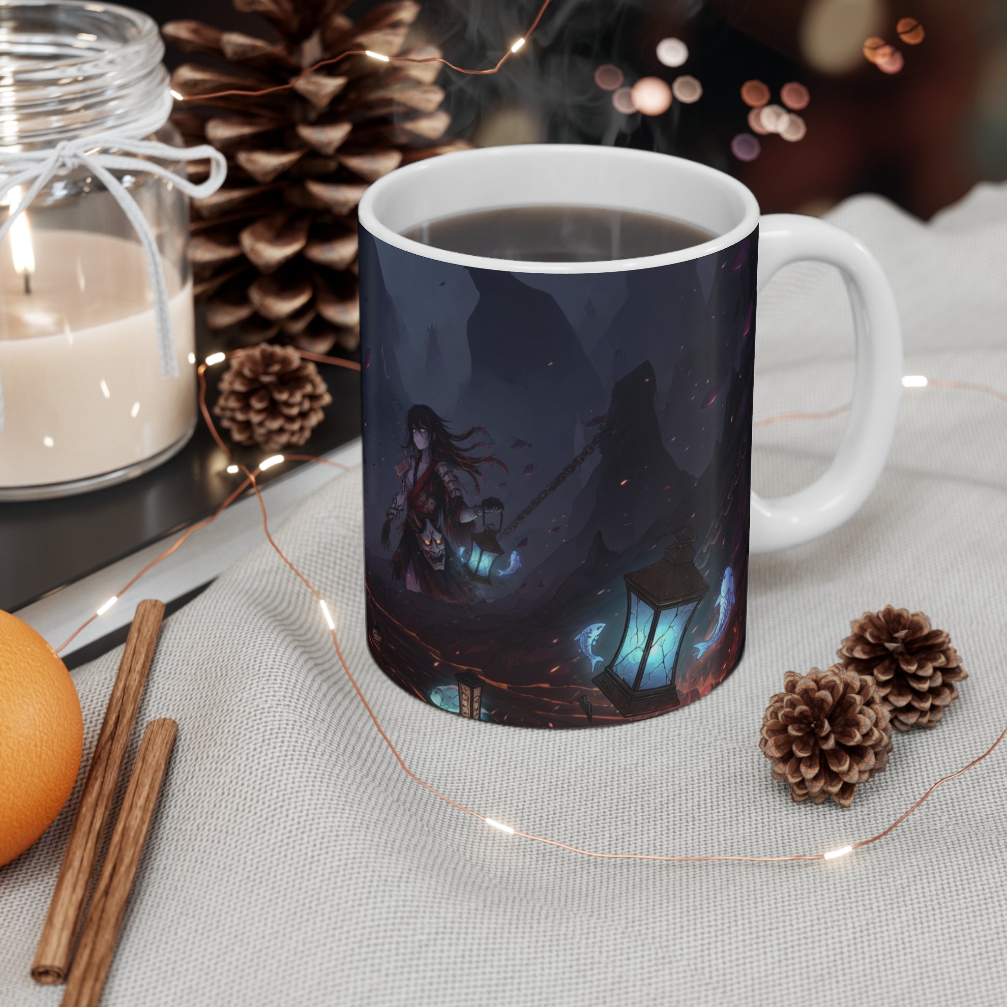 Undead Samurai Girl Mug — Underworld Gothic 11oz