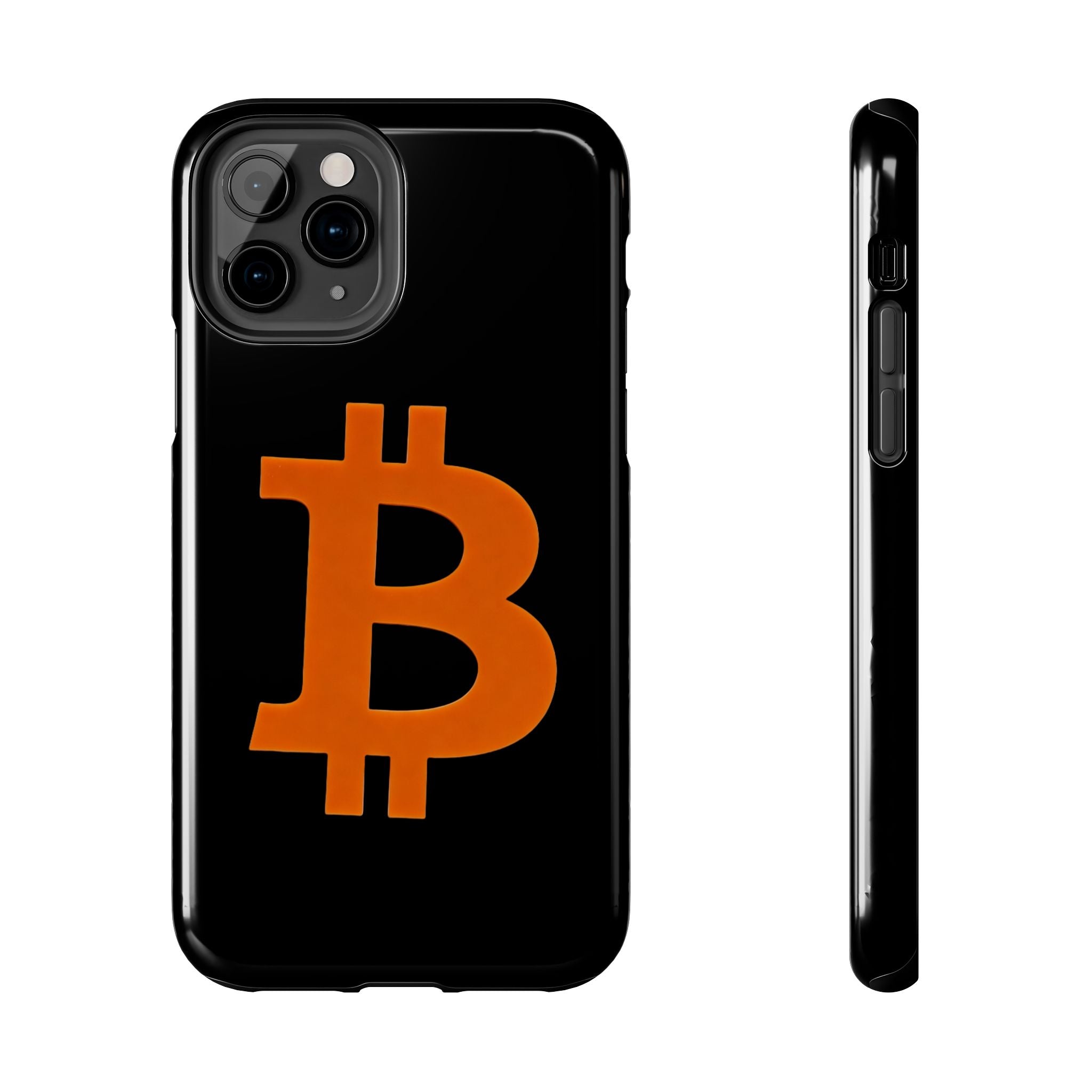 Bitcoin Orange Logo Black Phone Case