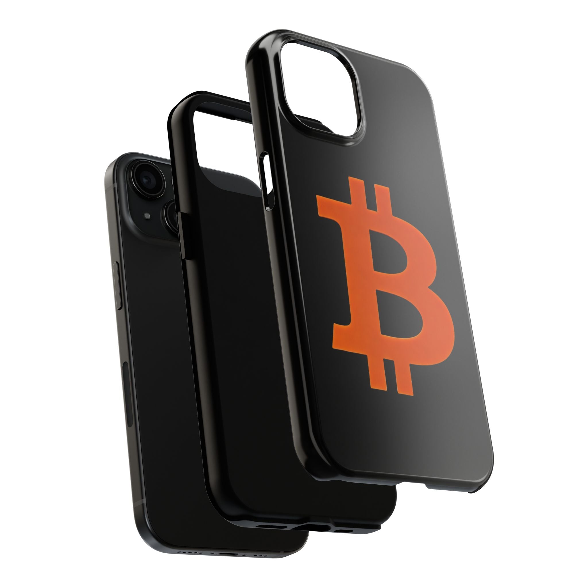 Bitcoin Orange Logo Black Phone Case
