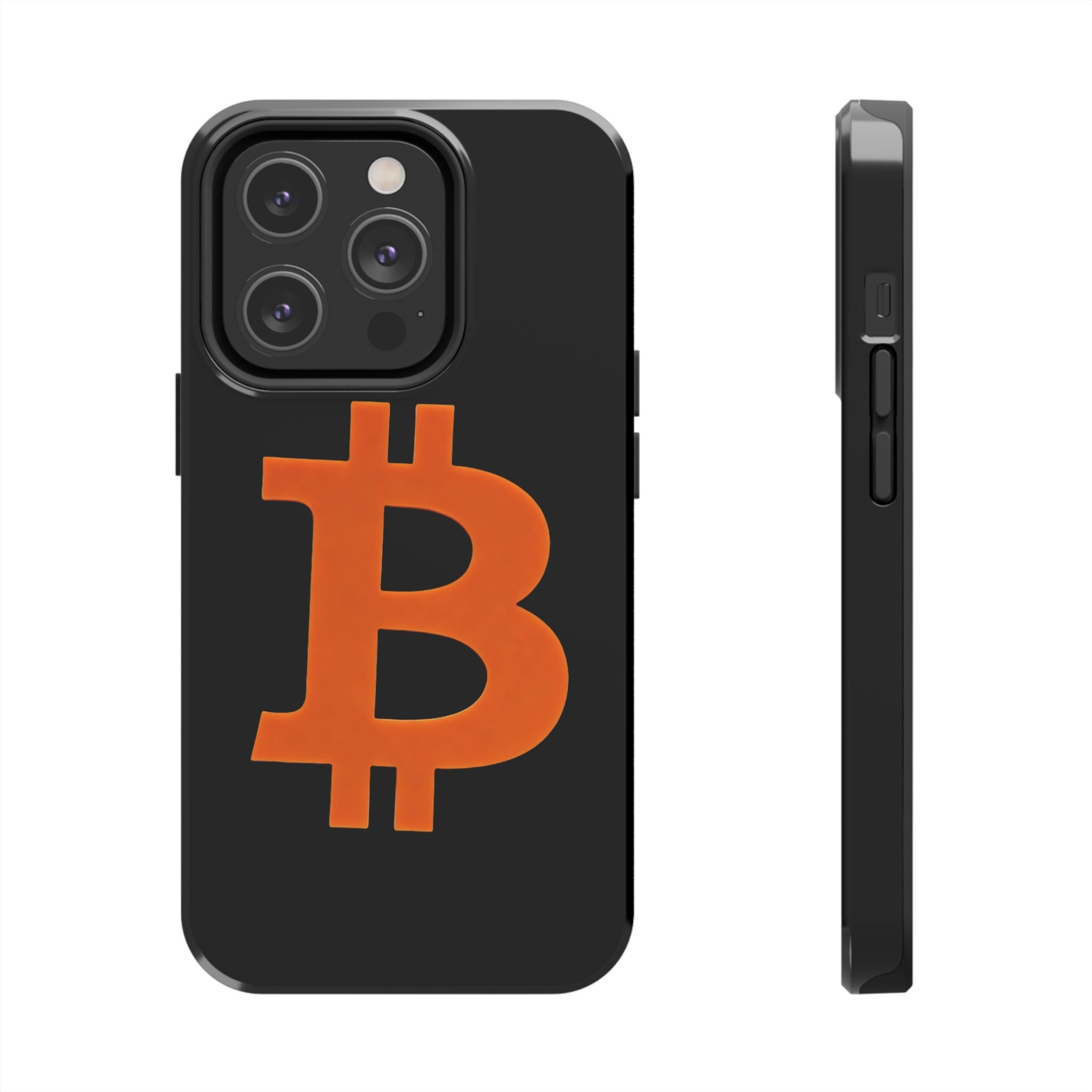 Bitcoin Orange Logo Black Phone Case
