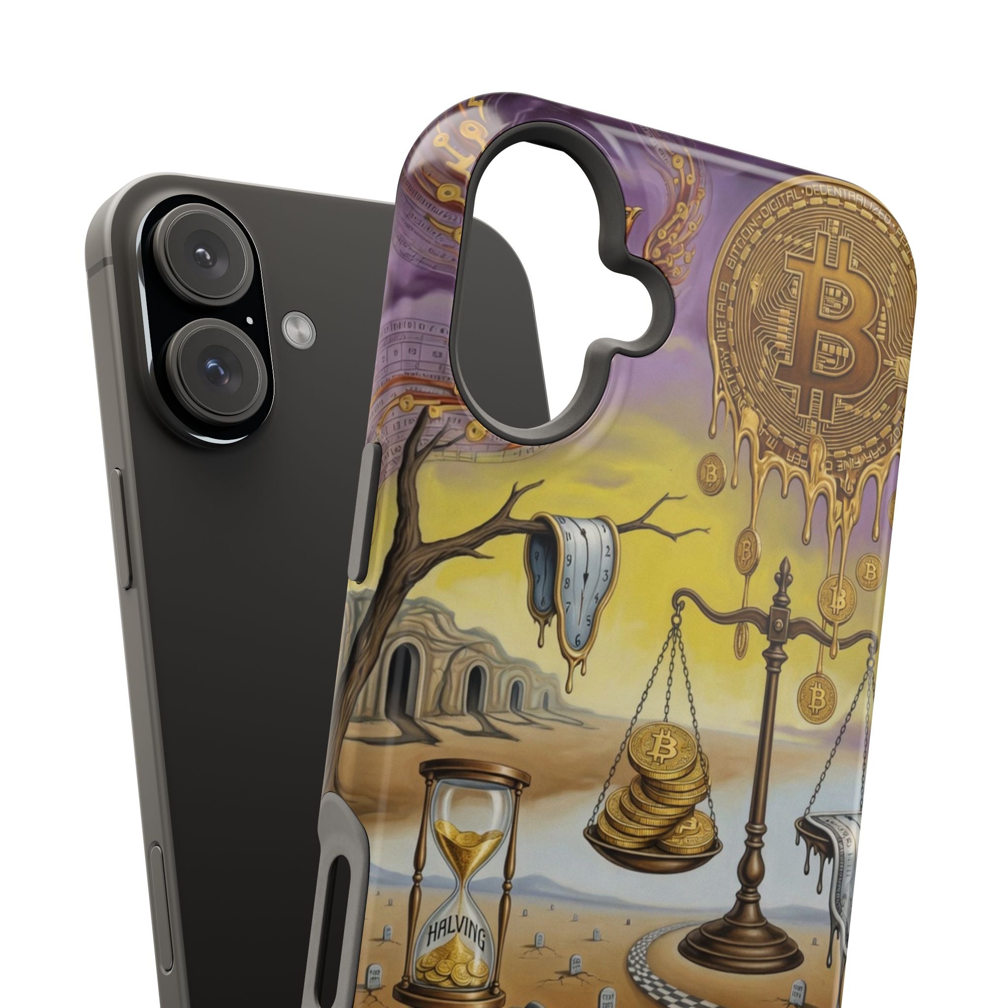 Surreal Bitcoin Landscape Phone Case — Magnetic Impact-Resistant
